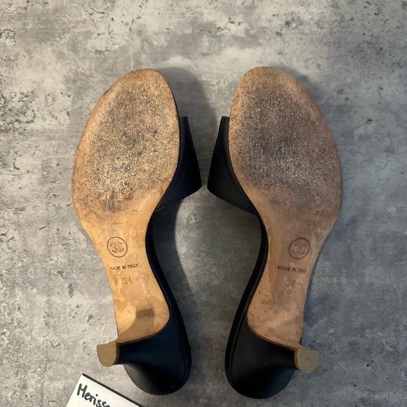 Chanel Silver Logo Black Kitten Heels - Picture 11 of 11